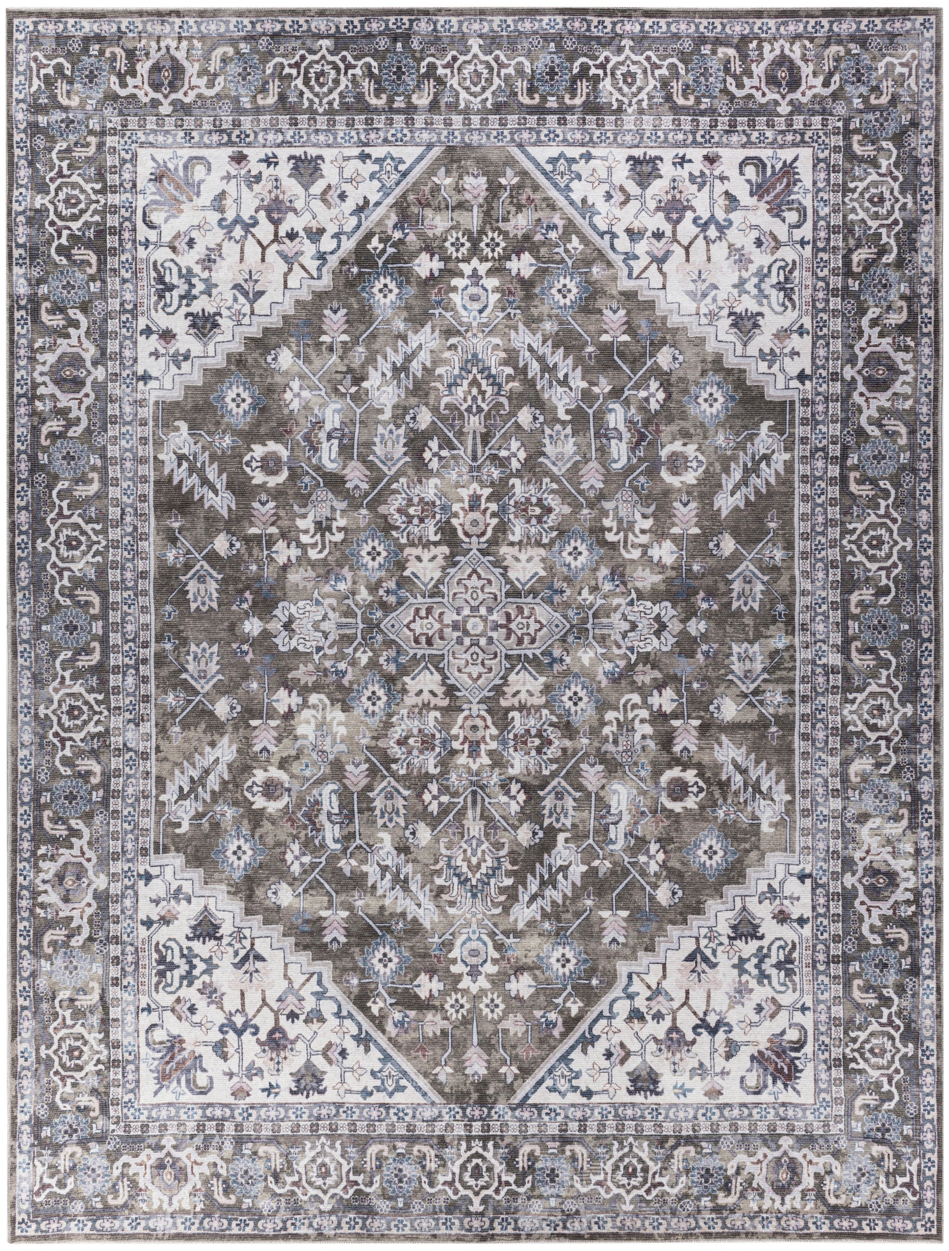 Nourison Home New Concept Washables  Olive Ivory  Traditional