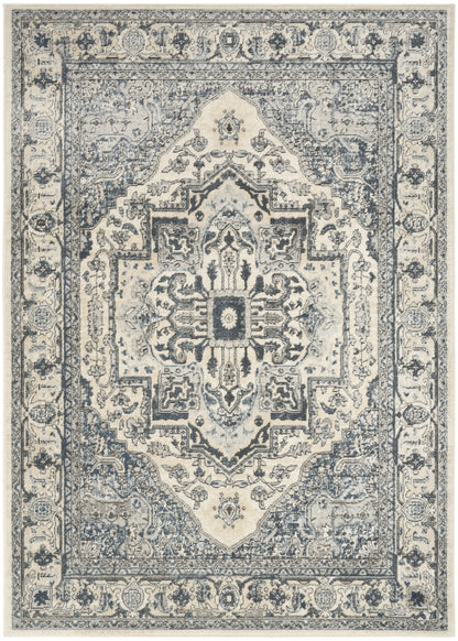 Nourison Home Quarry QUA18 Ivory Navy Traditional Power-loomed Rugs