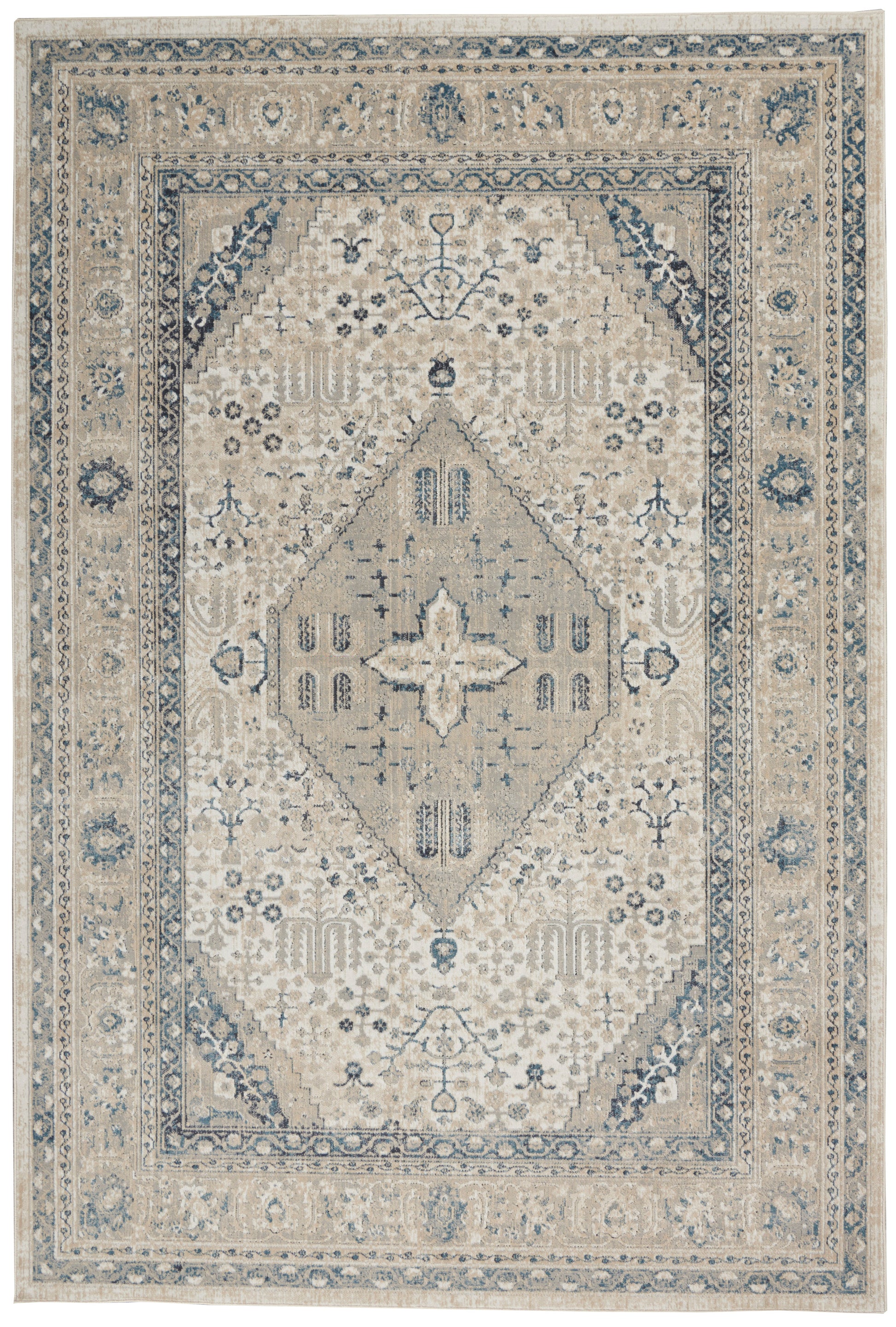 Nourison Home Malta  Ivory Grey  Traditional