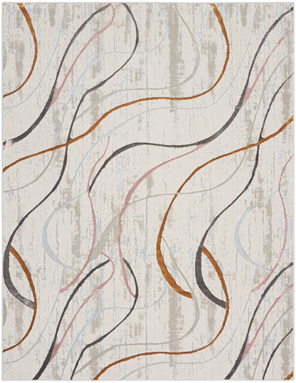 Nourison Home Glitz GLZ01 Ivory Multicolor Contemporary Power-loomed Rug