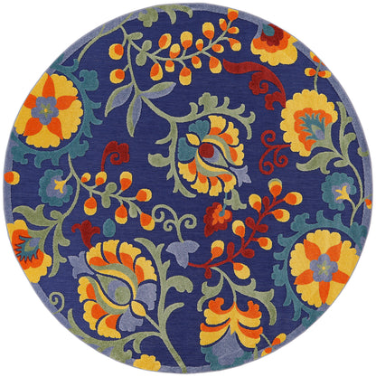 Nourison Home Aloha ALH17 Navy Multicolor Contemporary Power-loomed Rugs