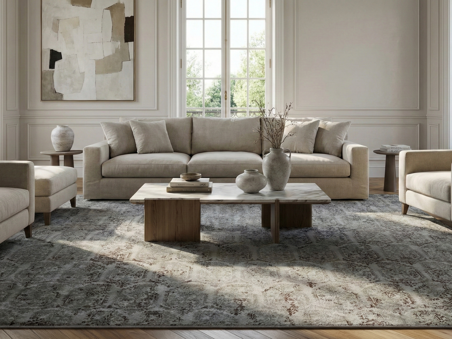 Artisan Mary Camel Contemporary Knotted Rug