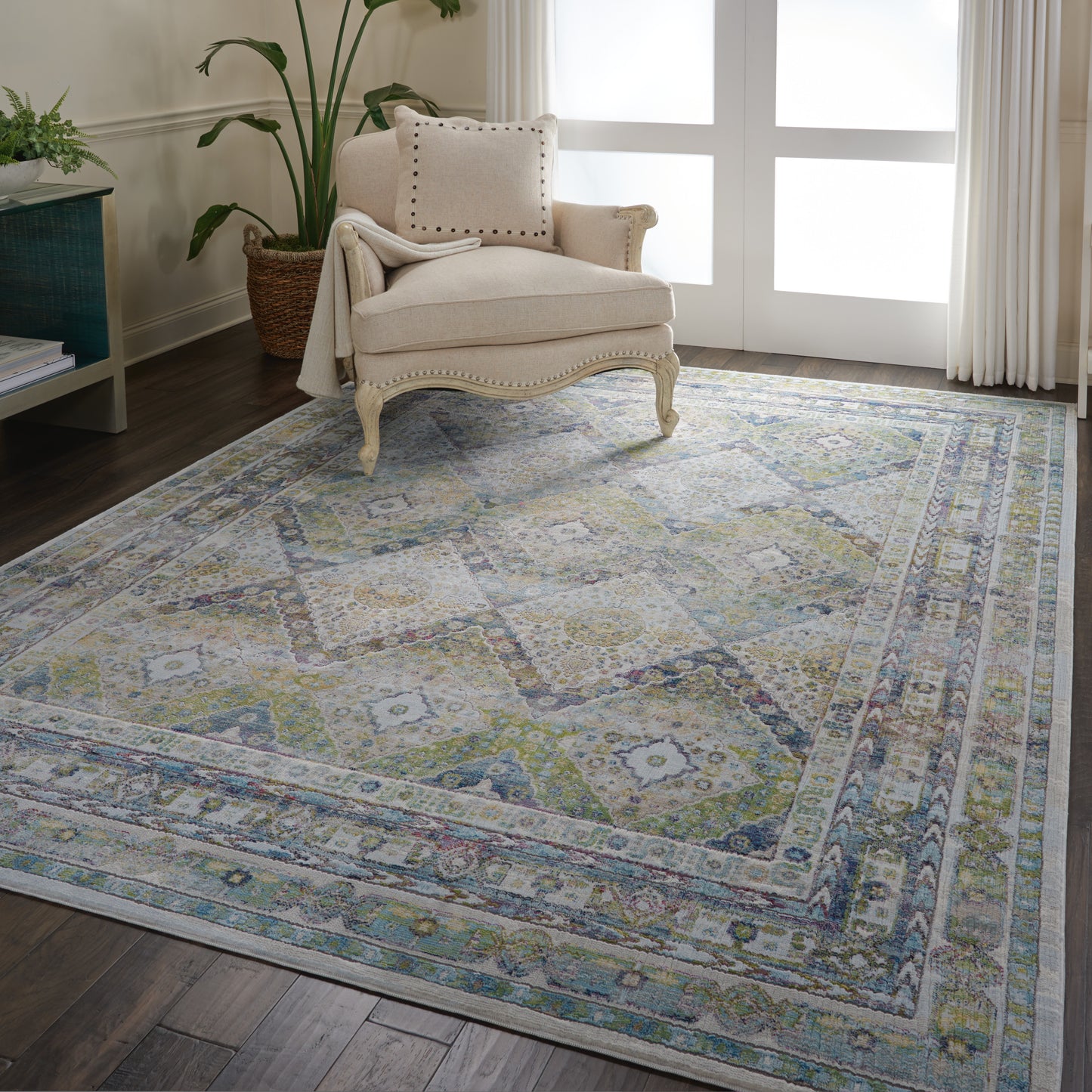 Nourison Home Ankara Global  Blue Green  Traditional