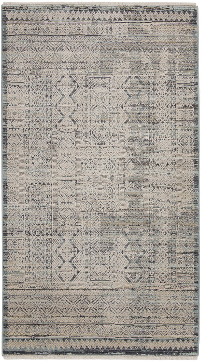 Nourison Home Lynx LNX06 Ivory Blue Transitional Power-loomed Rug
