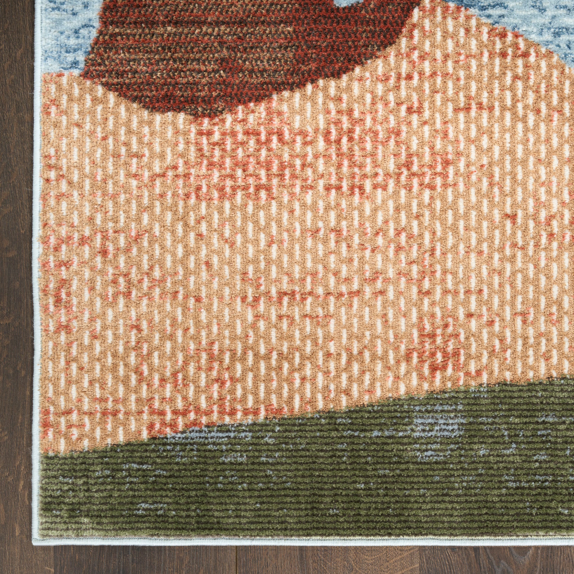 Nourison Home Nordic  Blue Multicolor  Contemporary