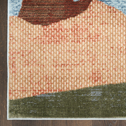 Nourison Home Nordic  Blue Multicolor  Contemporary