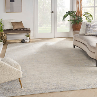 Nourison Home Luna  Ivory Silver Blue  Contemporary