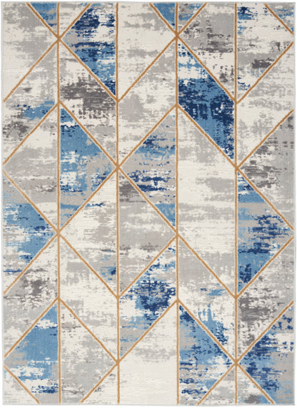 Nourison Home Elation ETN12 Grey Multicolor Contemporary Power-loomed Rug