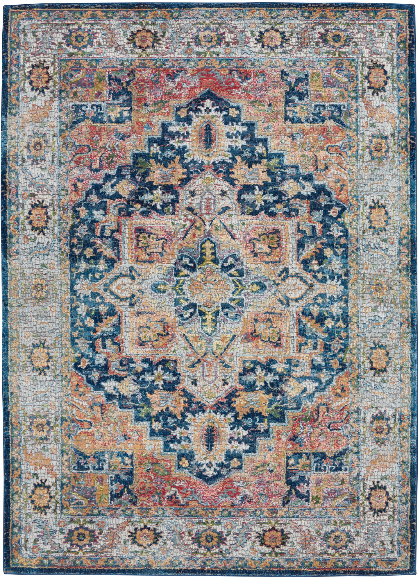 Nourison Home Ankara Global ANR11 Blue Multicolor Traditional Power-loomed Rug