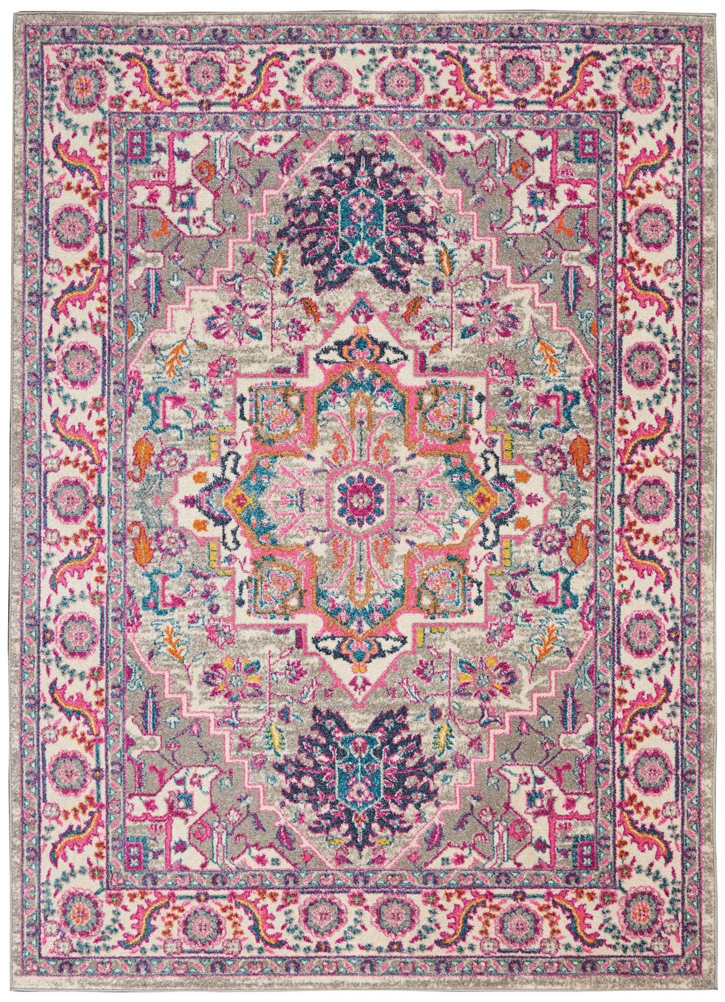 Nourison Home Passion PSN20 Light Grey Pink Transitional Power-loomed Rugs