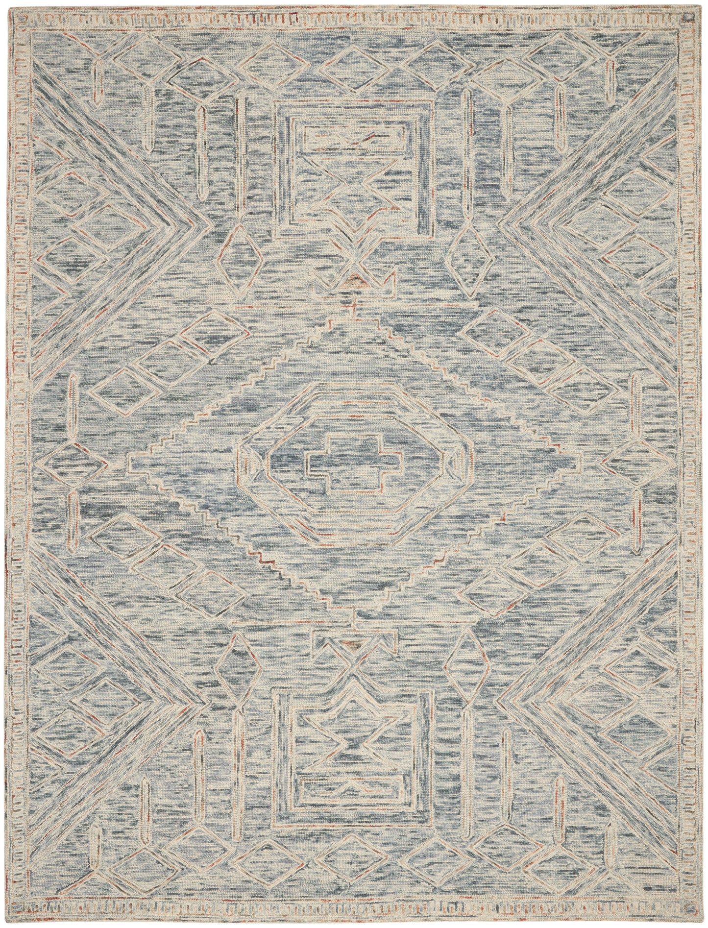 Nourison Home Interlock  Blue Multicolor  Contemporary