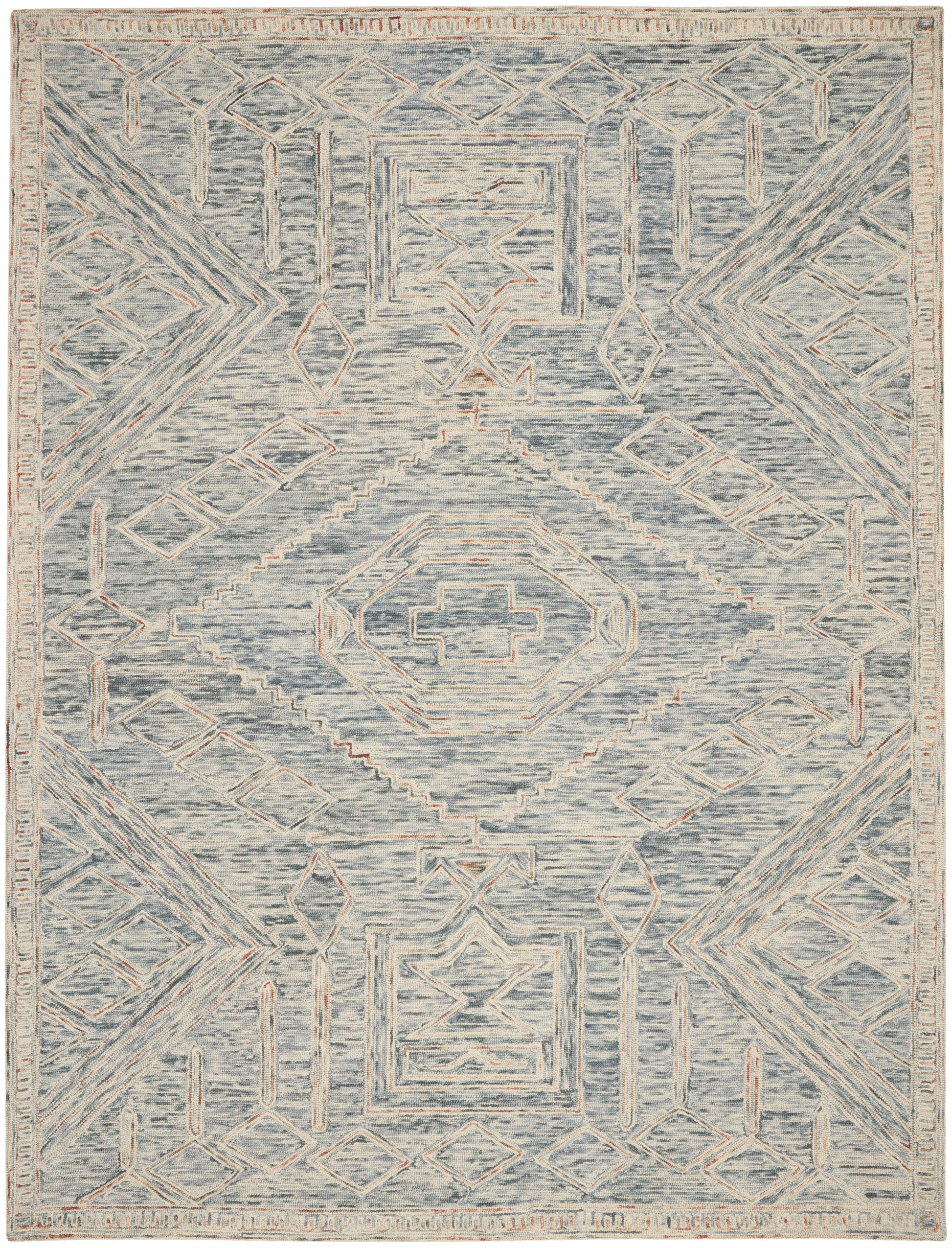 Nourison Home Interlock  Blue Multicolor  Contemporary
