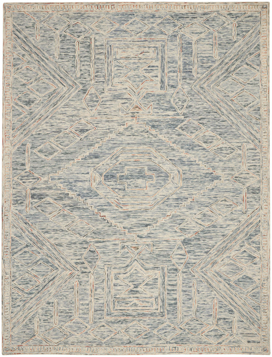 Nourison Home Interlock  Blue Multicolor  Contemporary
