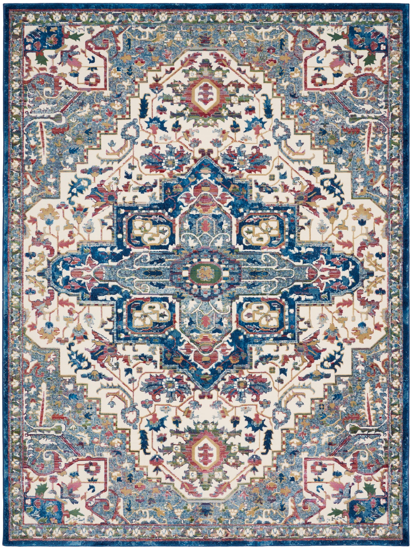 Nourison Home Ankara Global  Ivory Navy  Transitional