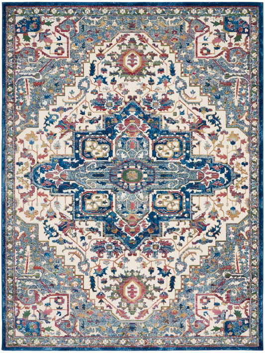 Nourison Home Ankara Global  Ivory Navy  Transitional