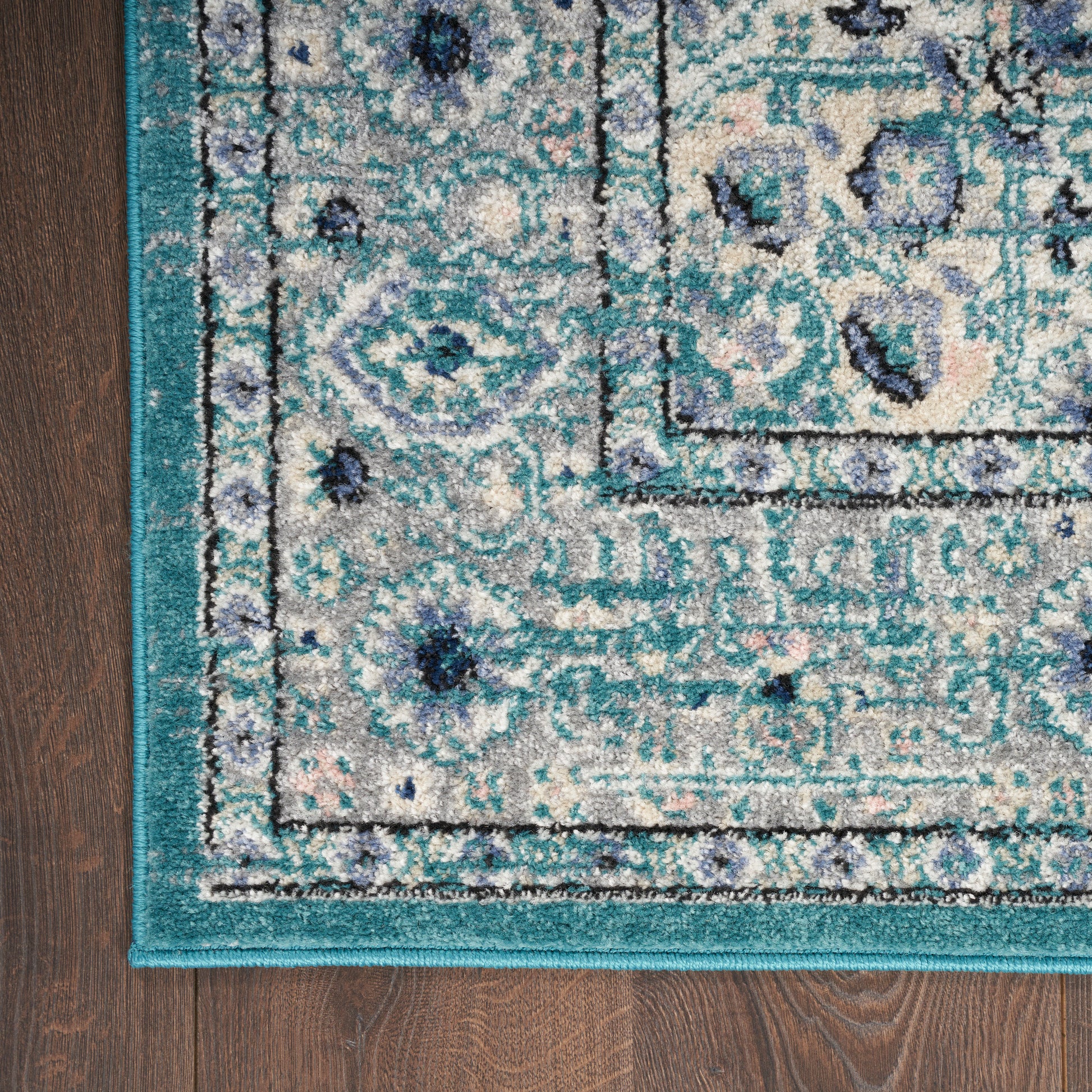 Nourison Home Passion  Turquoise Grey  Transitional