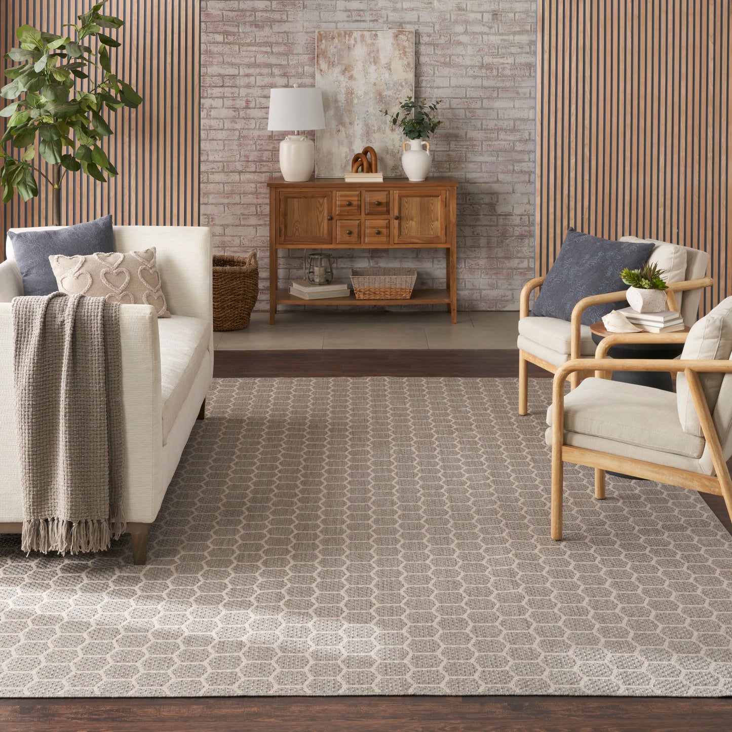 Nourison Home Twist Reversible  Grey  Contemporary