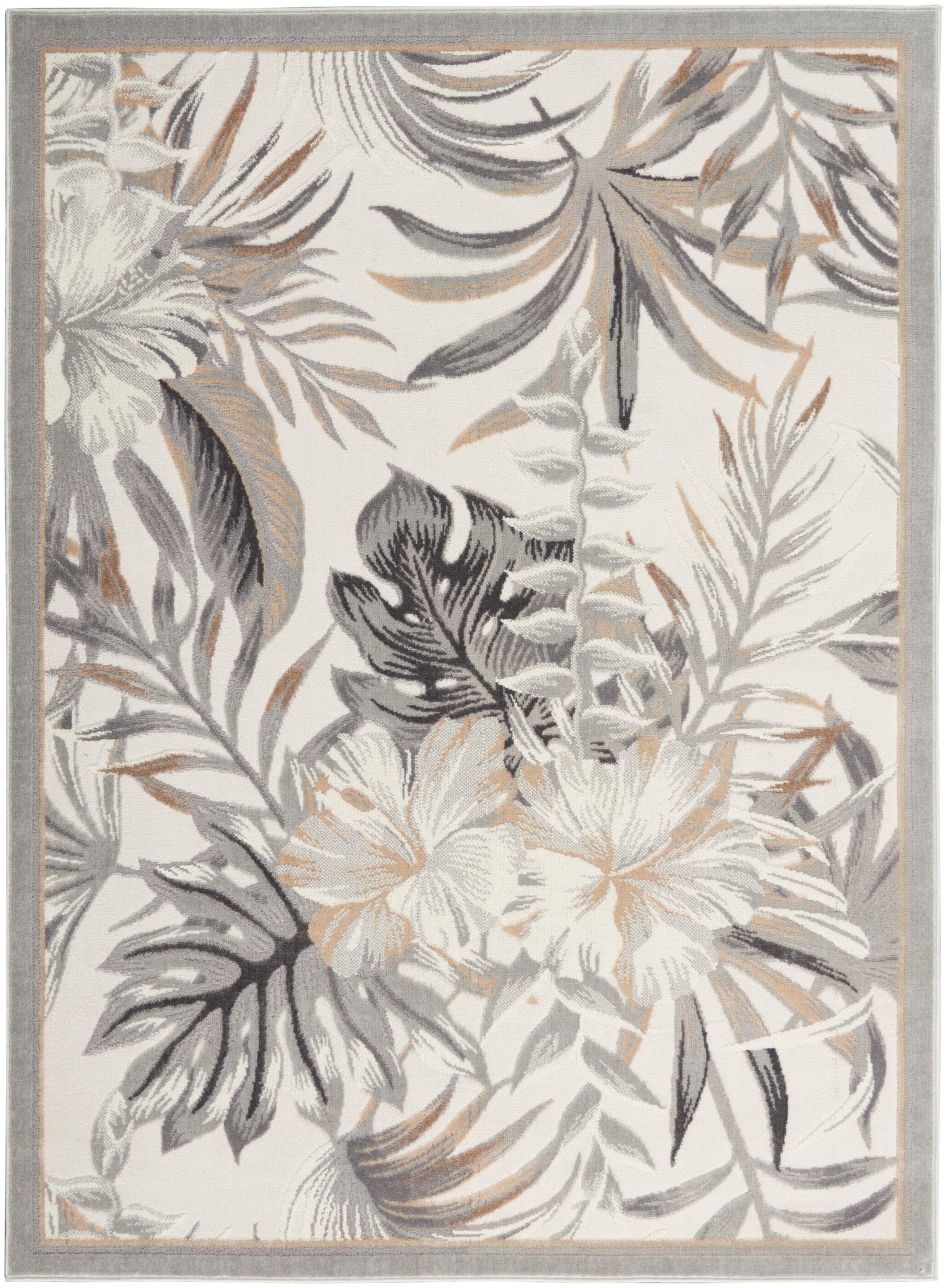 Nourison Home Seaside SDS02 Ivory Grey Contemporary Power-loomed Rug