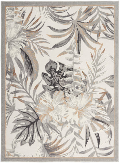 Nourison Home Seaside SDS02 Ivory Grey Contemporary Power-loomed Rug