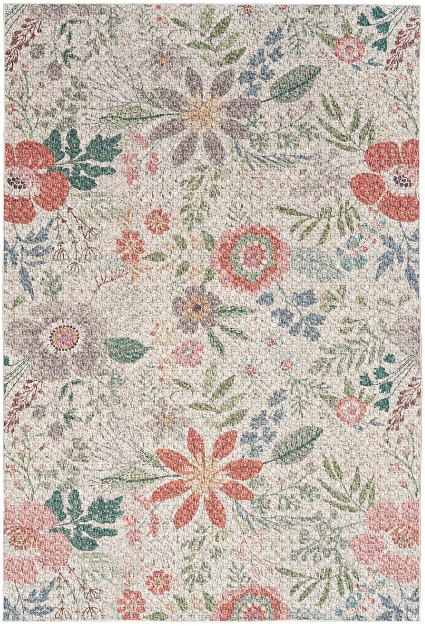 Nourison Home Nourison Washables NWB06 Cream Multicolor Traditional Power-loomed Rug