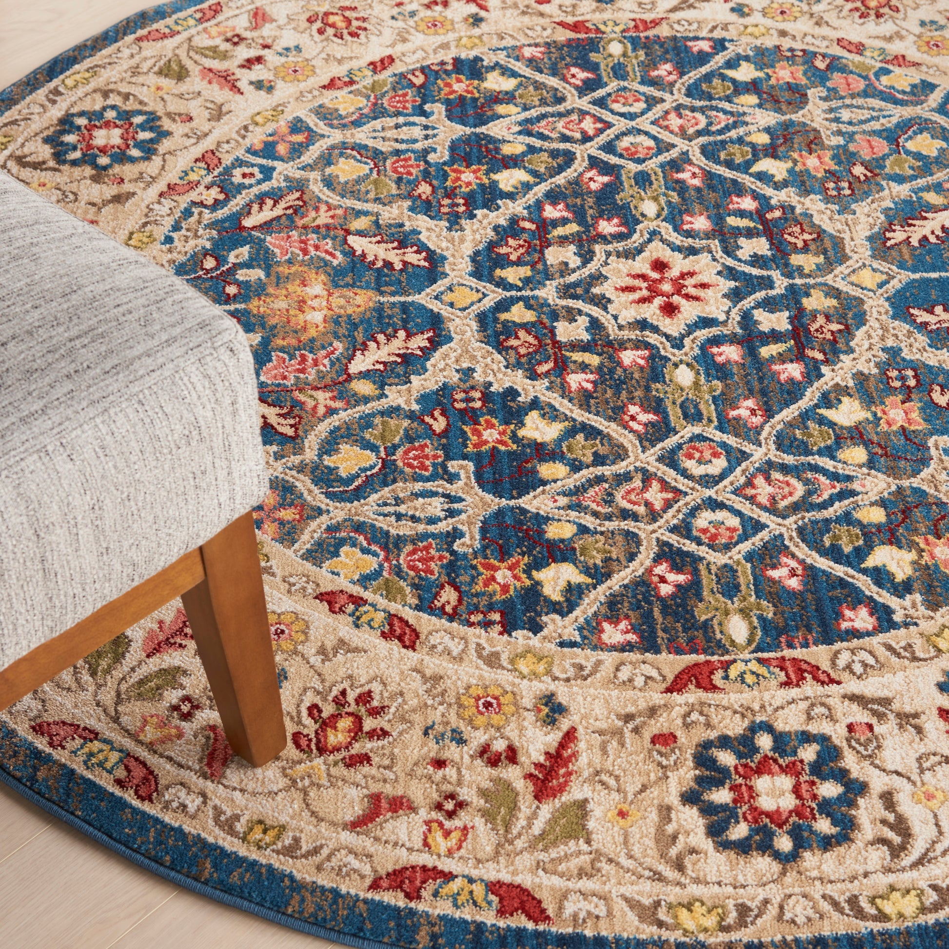 Nourison Home Karisma  Blue Ivory  Traditional