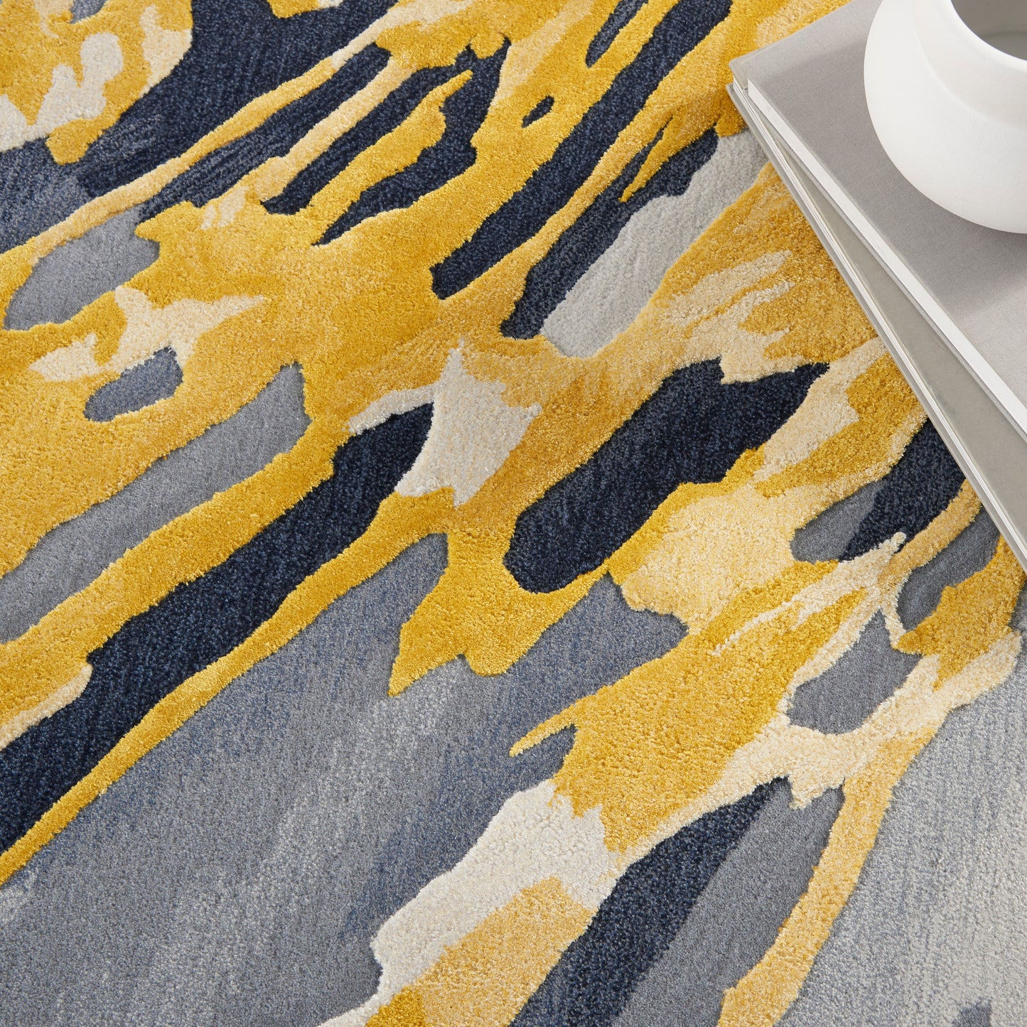 Nourison Home Prismatic  Grey Gold  Contemporary