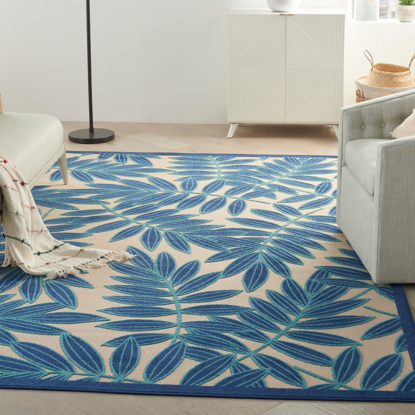 Nourison Home Aloha  Navy  Contemporary
