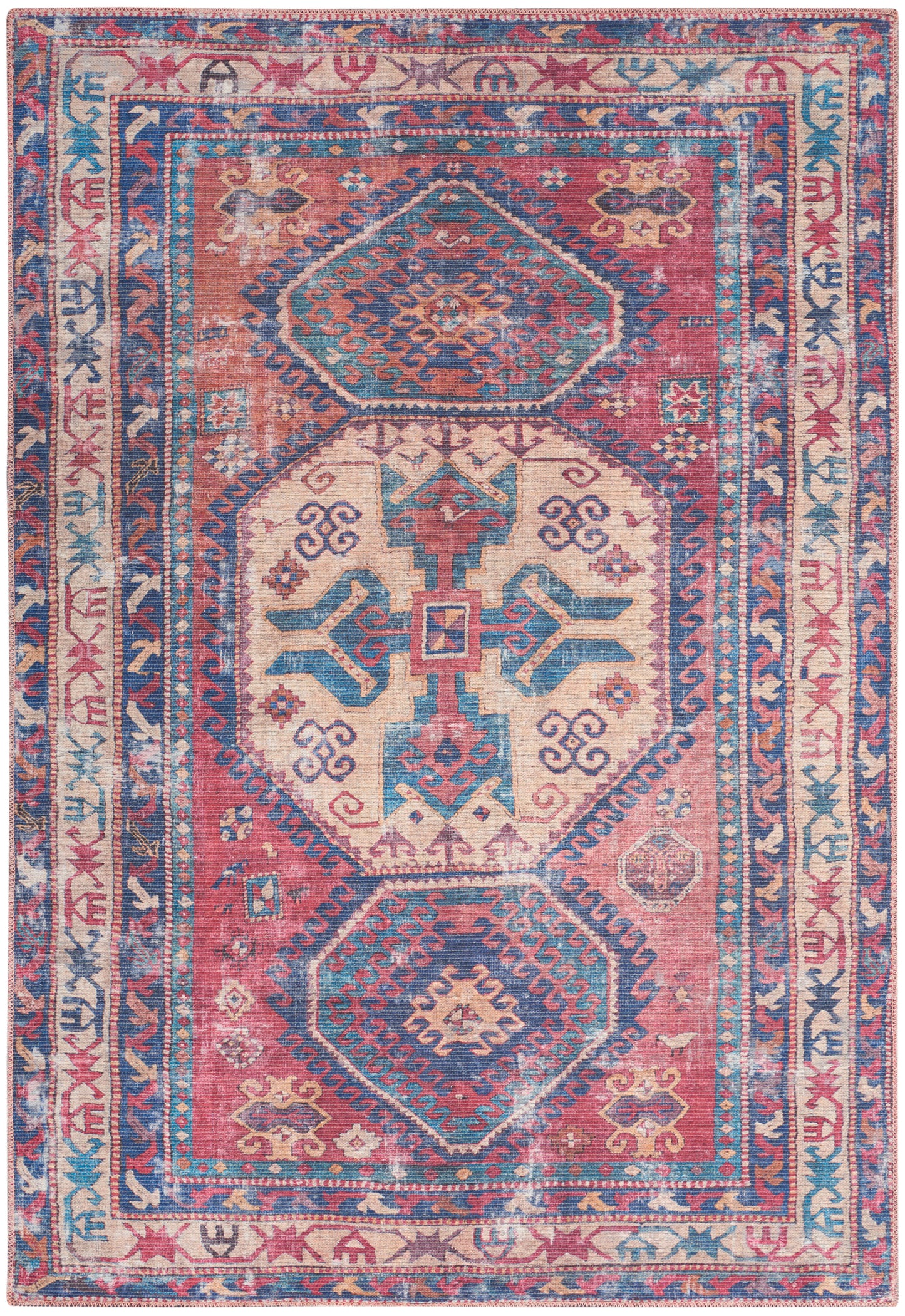 Nourison Home New Concept Washables SR105 Red Navy Traditional Machine Woven Rug