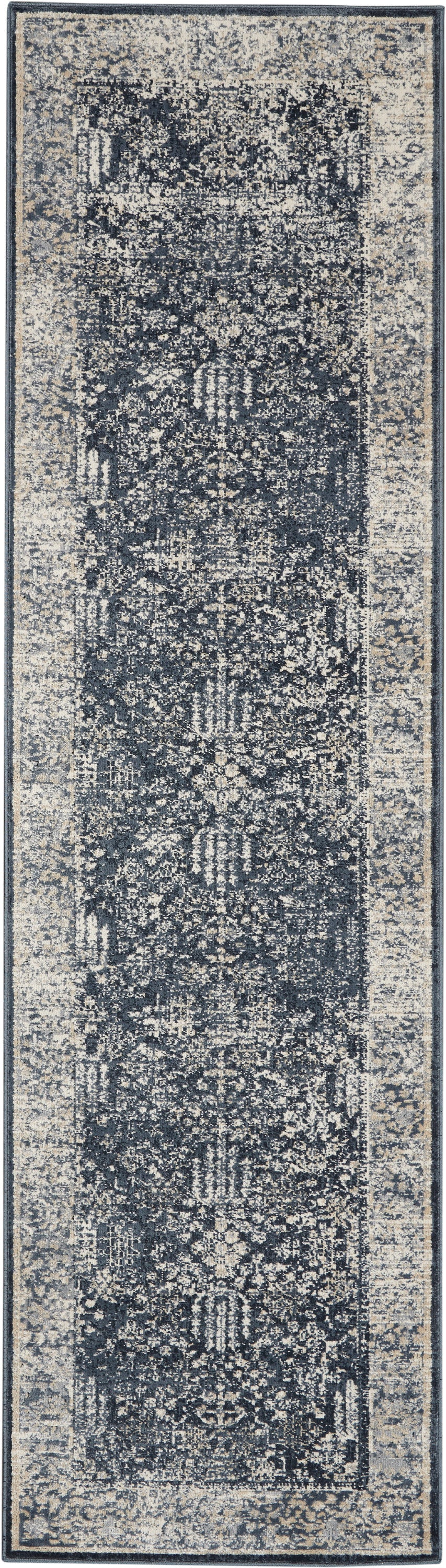 Nourison Home Malta MAI12 Navy Ivory Traditional Power-loomed Rug