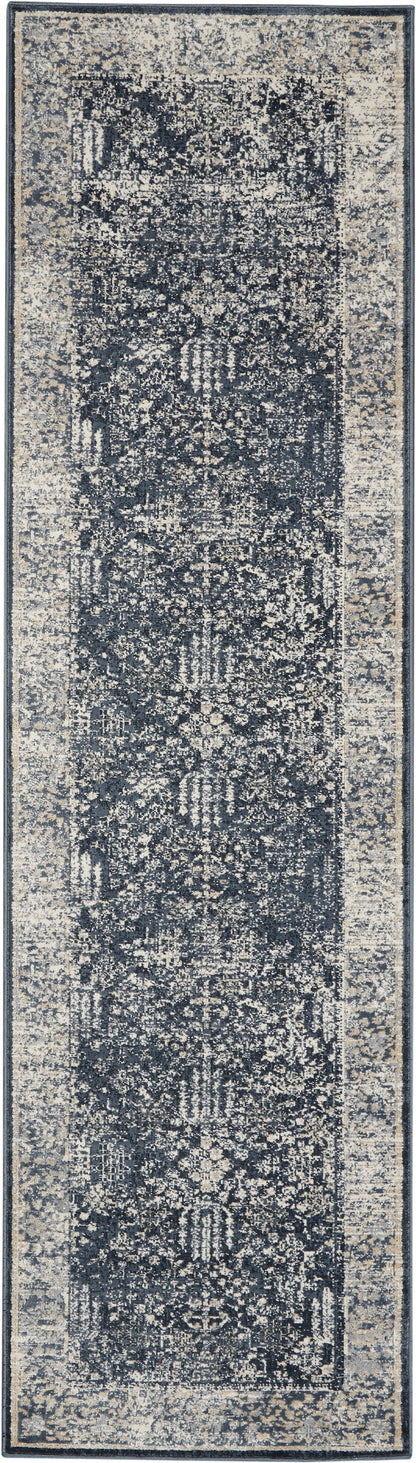 Nourison Home Malta MAI12 Navy Ivory Traditional Power-loomed Rug