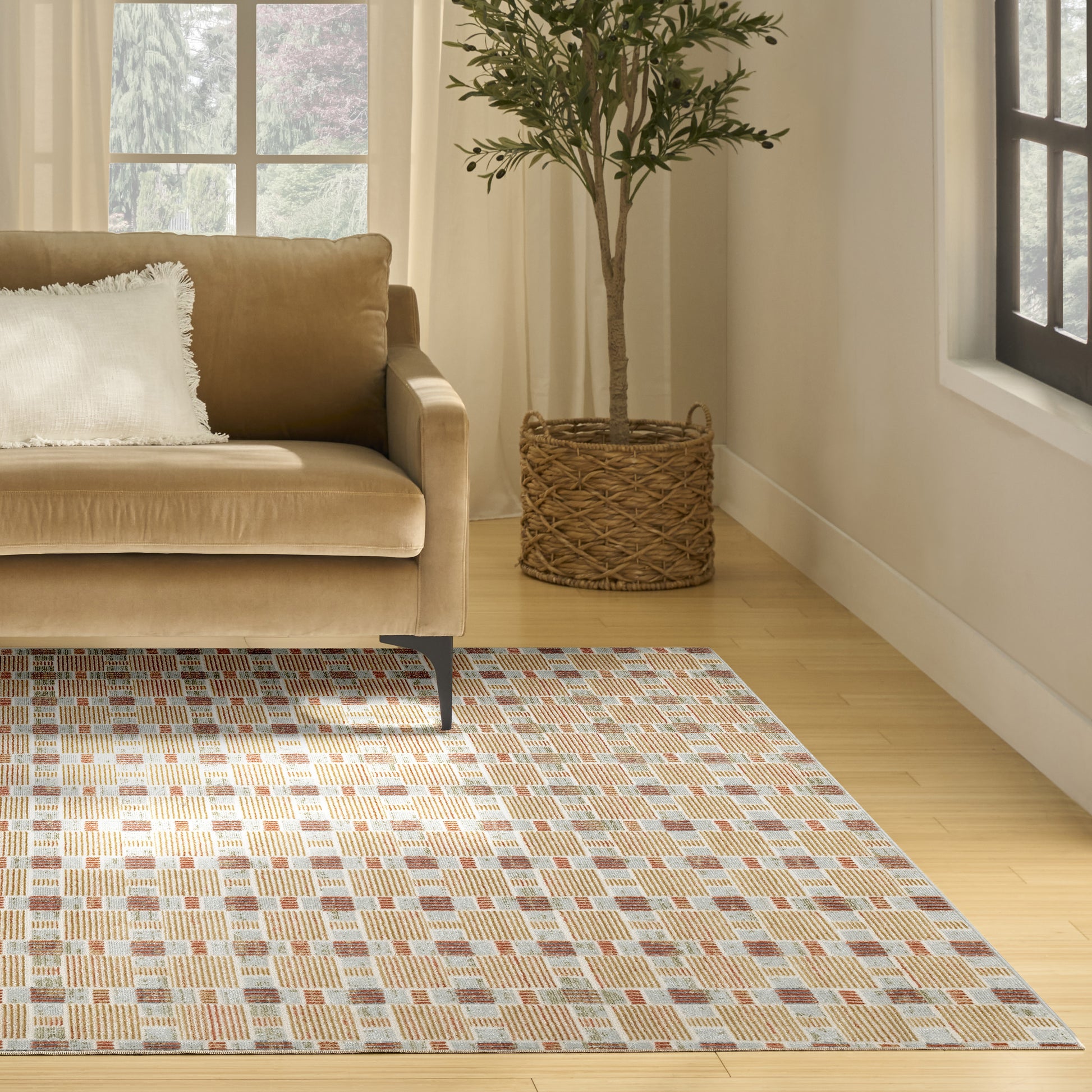 Nourison Home Nordic  Rust Multicolor  Contemporary