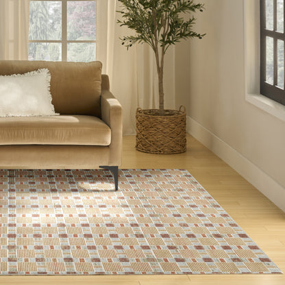 Nourison Home Nordic  Rust Multicolor  Contemporary