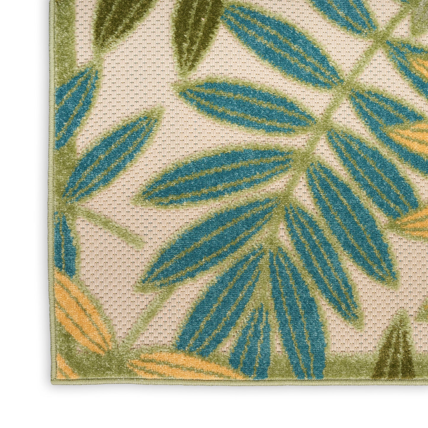 Nourison Home Aloha  Green Multicolor  Contemporary