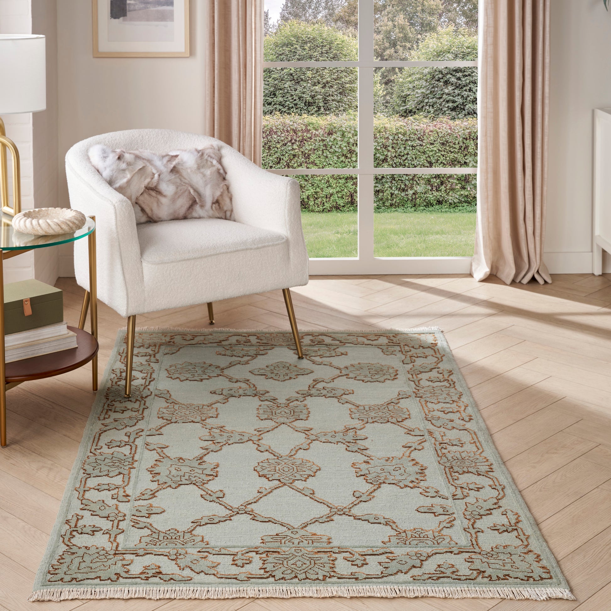 Nourison Home Silk Pointe  Aqua  Traditional