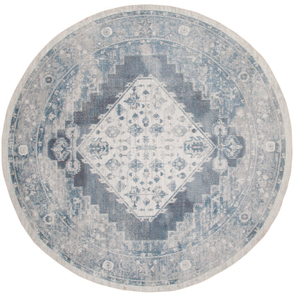 Nourison Home Astra Machine Washable ASW11 Blue Ivory Traditional Power-loomed Rug