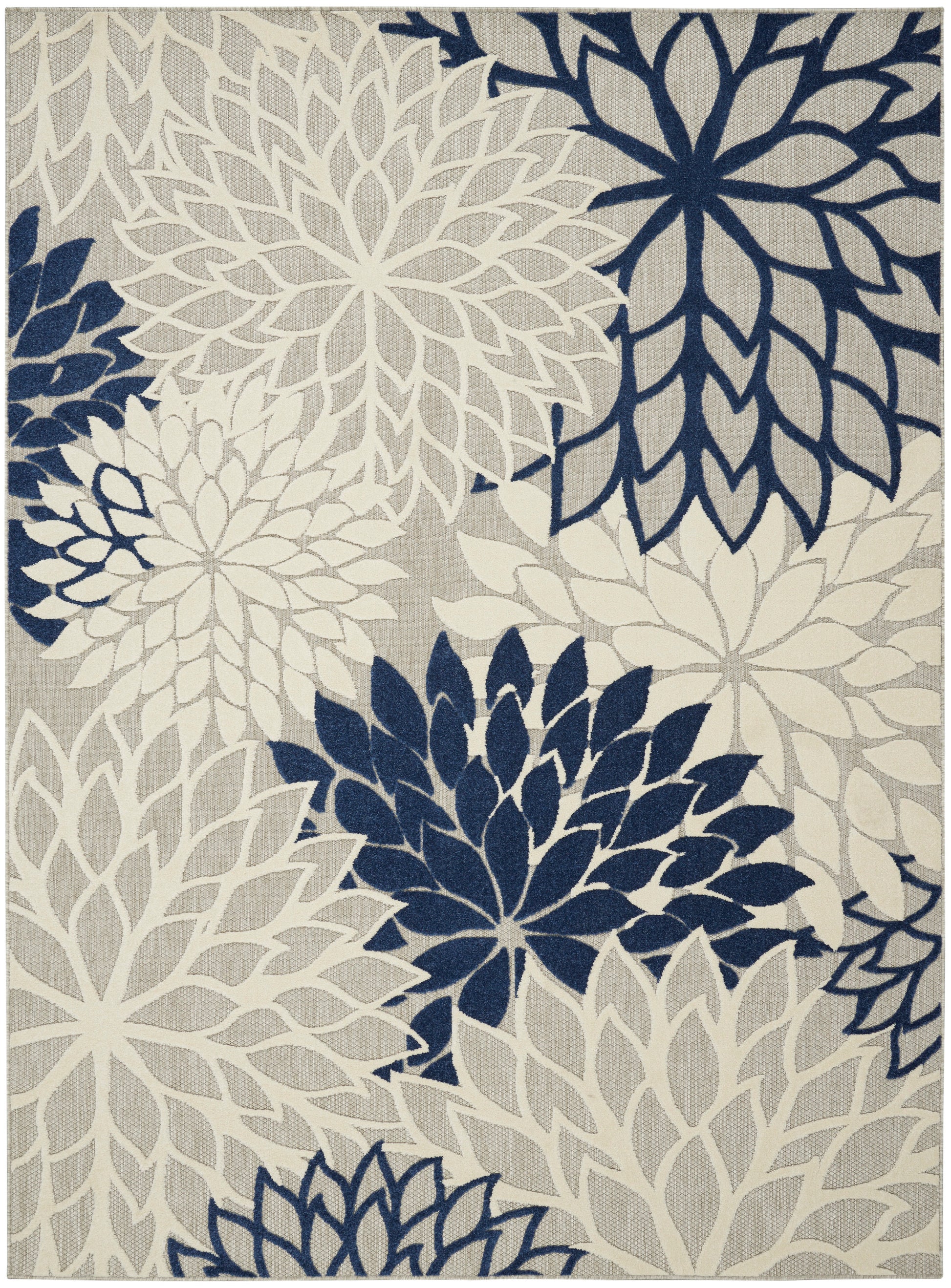 Nourison Home Aloha  Ivory Navy  Contemporary