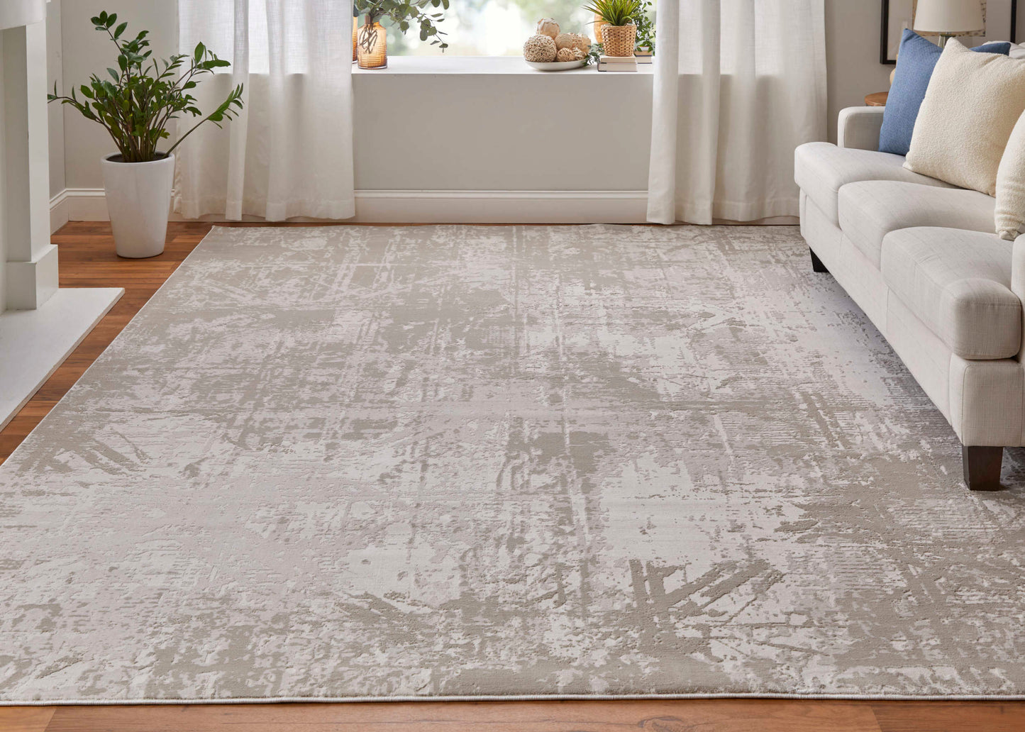 Feizy Prasad 39NAF Ivory Beige Modern/Luxury & Glam Rug - Rugs - Feizy - Atlanta Designer Rugs