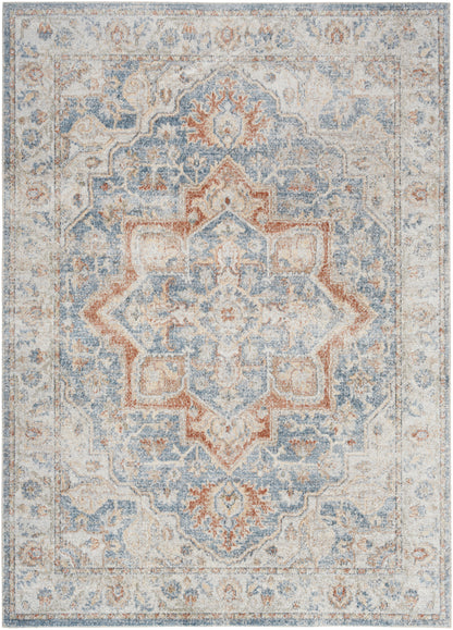 Nourison Home Astra Machine Washable ASW12 Denim Multicolor Traditional Power-loomed Rug