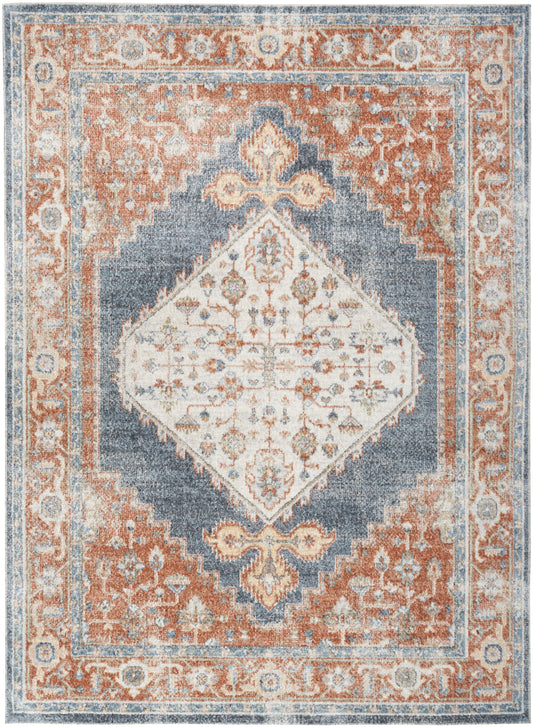 Nourison Home Astra Machine Washable  Denim Multicolor  Traditional