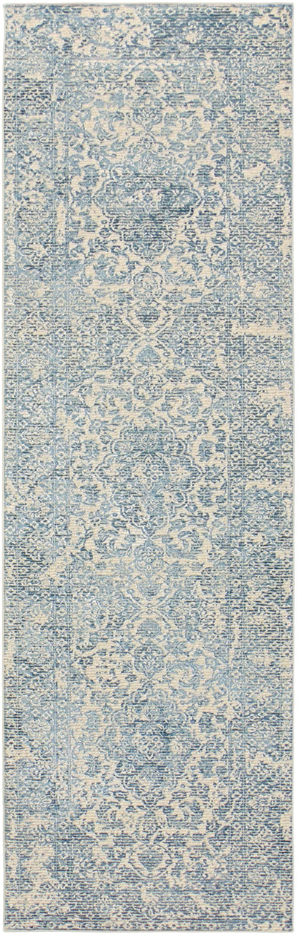 Nourison Home Azalea AZA01 Ivory Blue Traditional Hand Tufted Rug