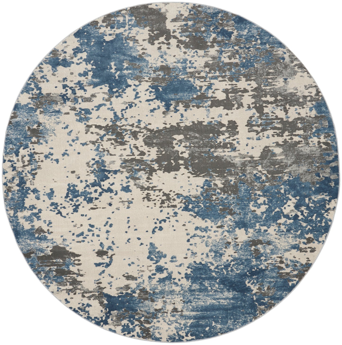 Nourison Home Rustic Textures RUS08 Grey Blue Contemporary Power-loomed Rugs