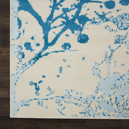 Nourison Home Jubilant  Ivory Blue  Contemporary