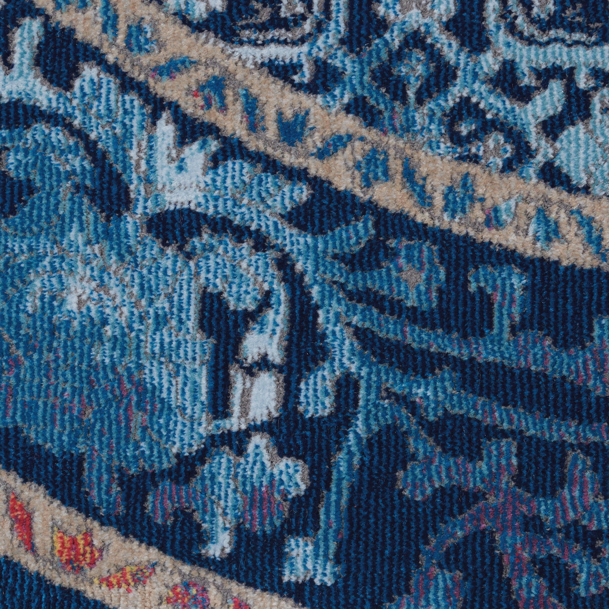 Nourison Home Ankara Global  Blue Multicolor  Transitional