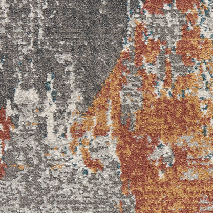Nourison Home Tangra  Grey Multicolor  Contemporary