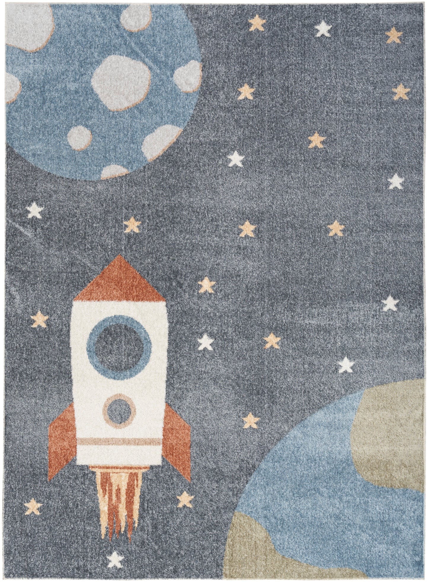 Nourison Home Astra Machine Washable ASW06 Sky Blue Contemporary Power-loomed Rug