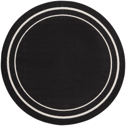 Nourison Home Nourison Essentials NRE02 Black Ivory Contemporary Power-loomed Rug