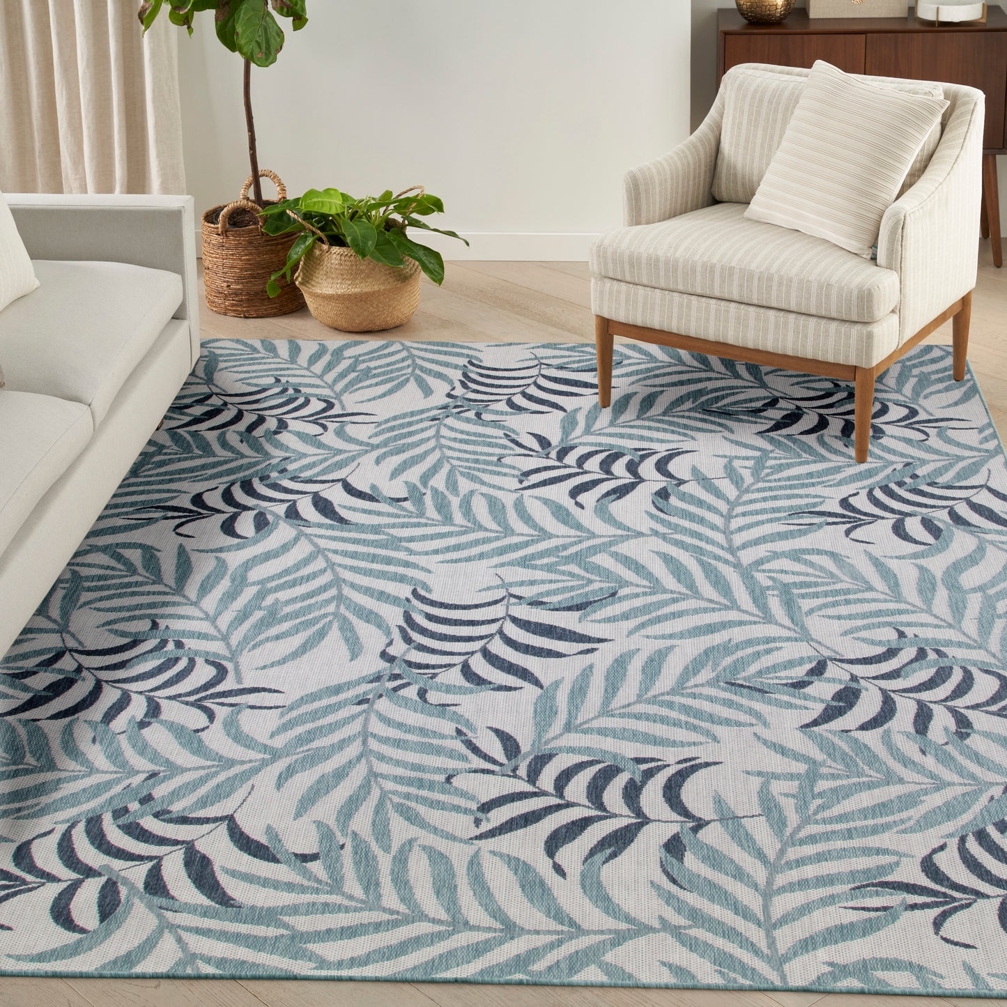 Nourison Home Garden Oasis  Blue  Contemporary