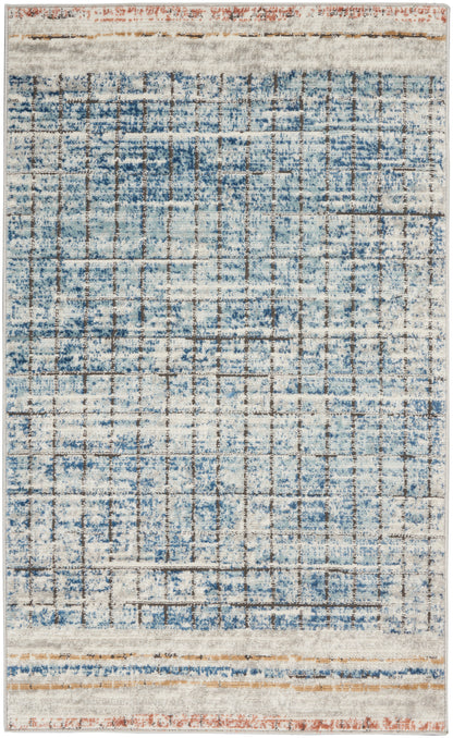 Nourison Home Quarry QUA13 Blue Contemporary Power-loomed Rugs