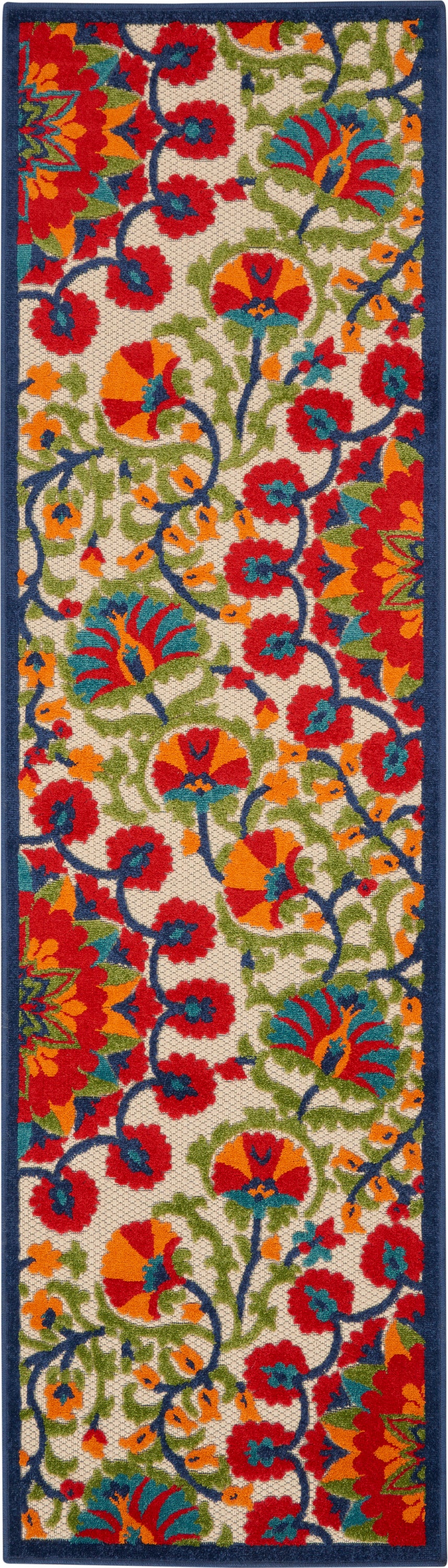 Nourison Home Aloha ALH20 Red Multicolor Contemporary Power-loomed Rugs