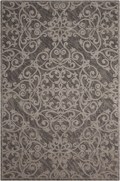 Nourison Home Damask DAS01 Grey Traditional Power-loomed Rug
